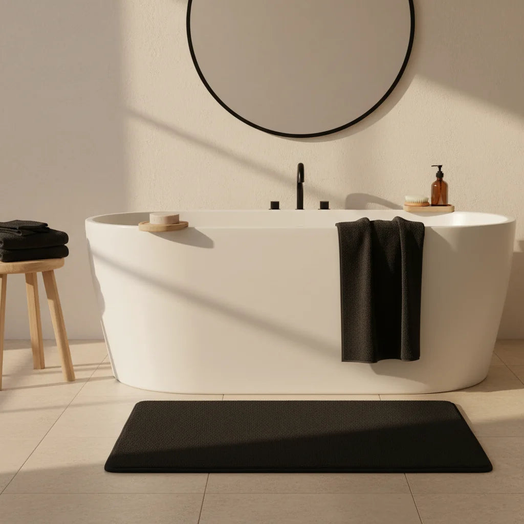 Tapis de Salle de Bain Haut de Gamme Noir