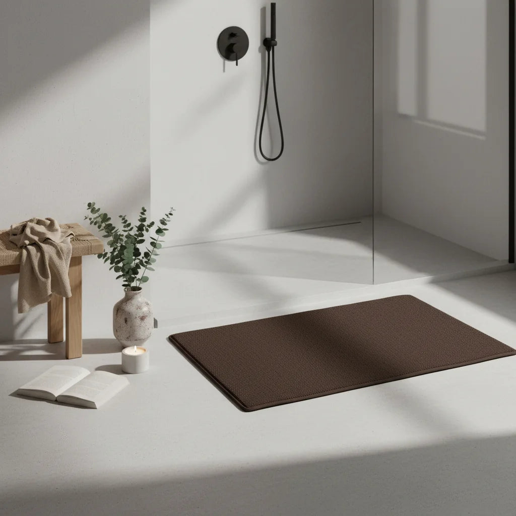 Tapis de Salle de Bain Haut de Gamme Noir Profond
