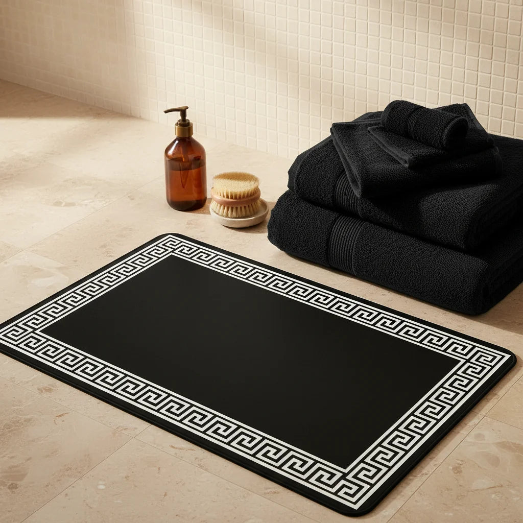 Tapis de Salle de Bain Luxe Grec Classique