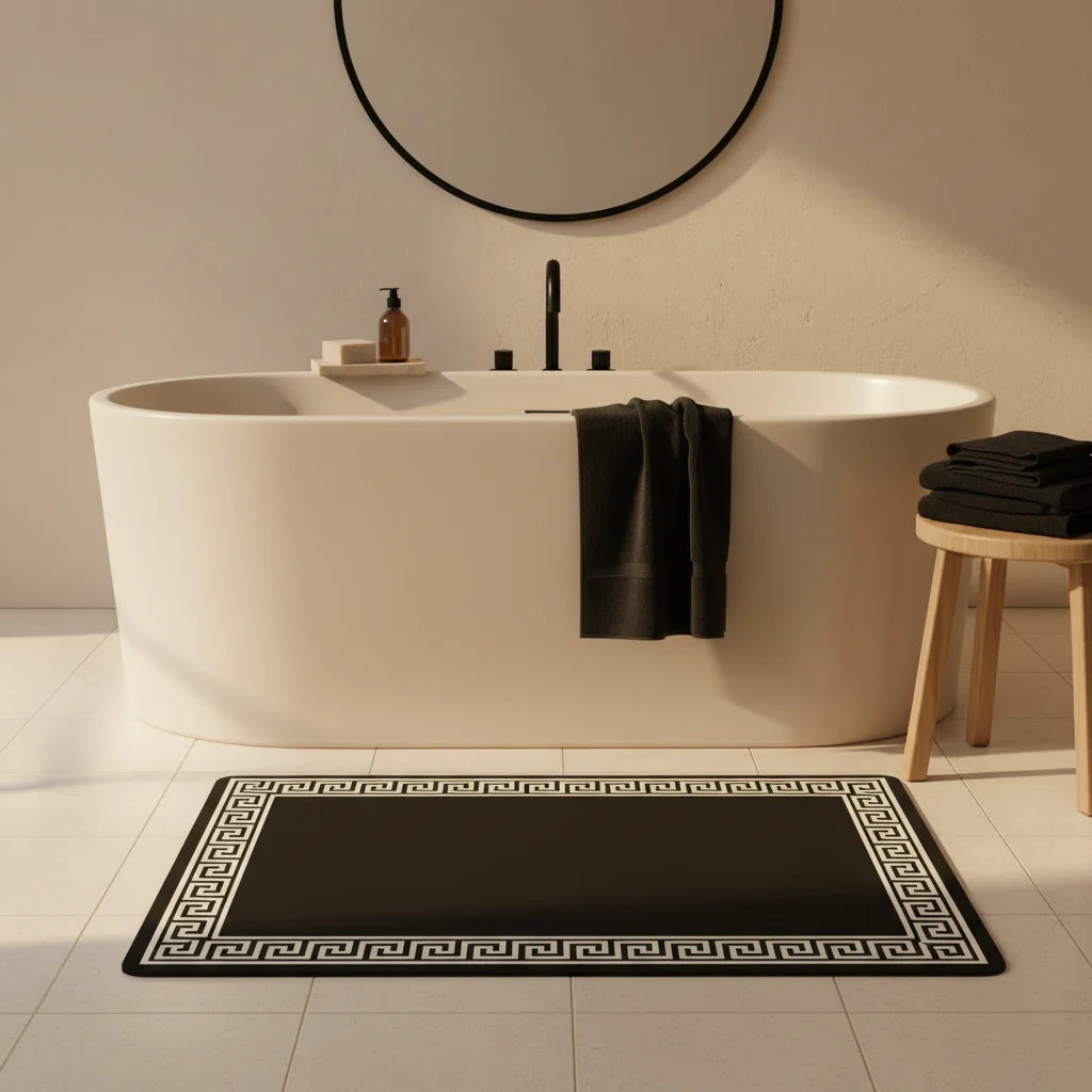 Tapis de Salle de Bain Luxe Grec Classique