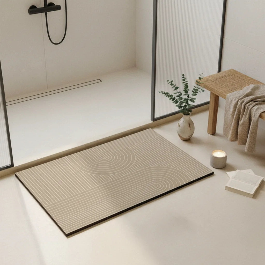 Tapis de Salle de Bain Marron 60x120cm