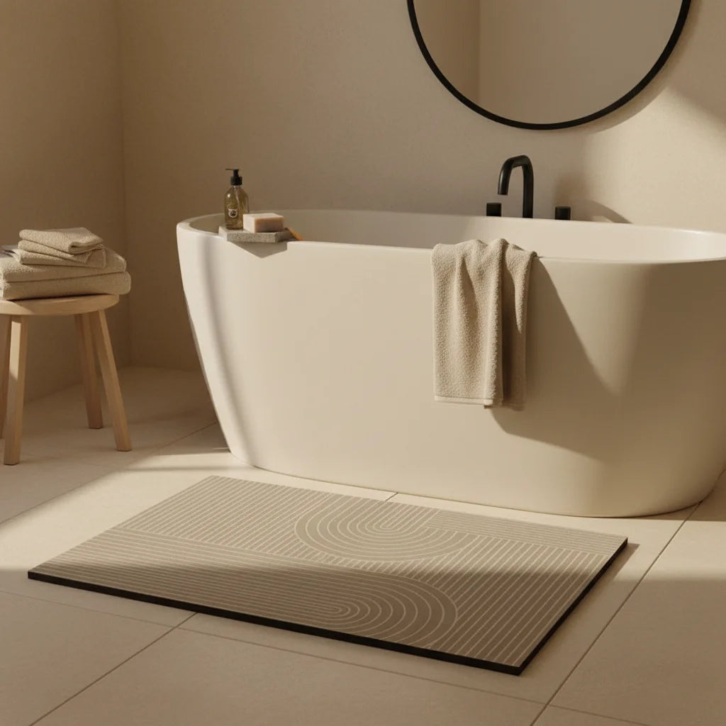 Tapis de Salle de Bain Marron 60x120cm