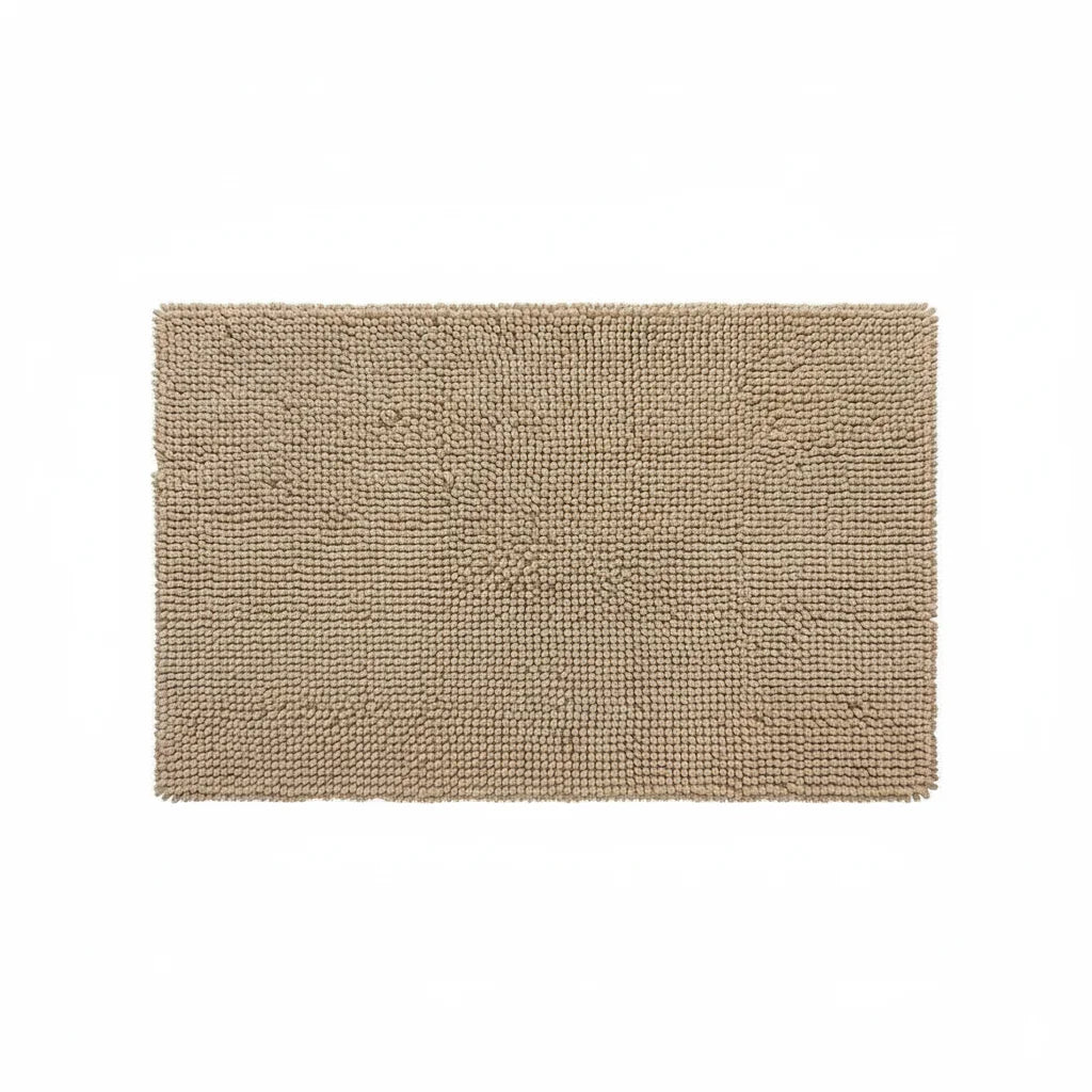 Tapis de Salle de Bain Microfibre Doux Beige Sable