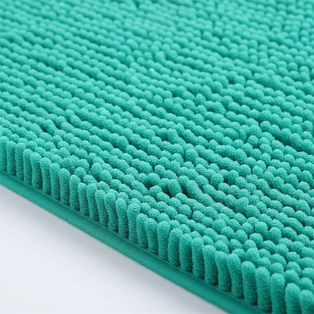 Tapis de Salle de Bain Microfibre Doux Bleu Lagon