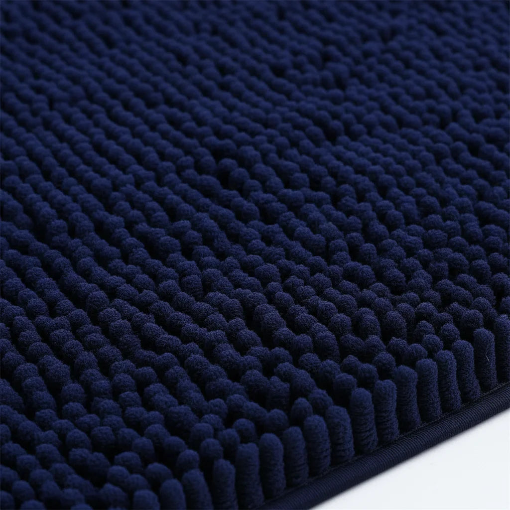 Tapis de Salle de Bain Microfibre Doux Bleu Nuit