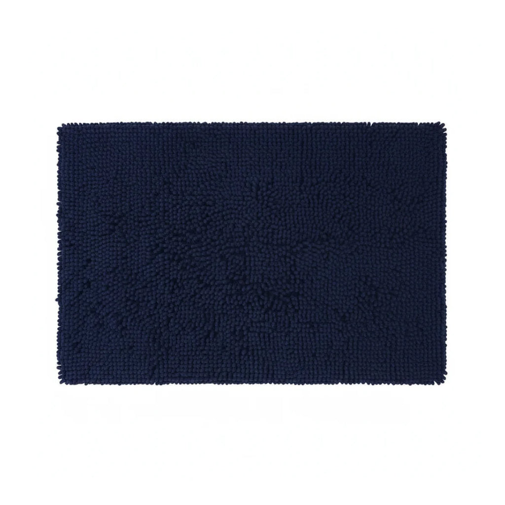 Tapis de Salle de Bain Microfibre Doux Bleu Nuit