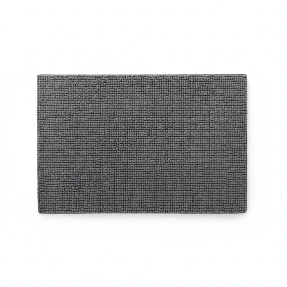 Tapis de Salle de Bain Microfibre Doux Gris Perle