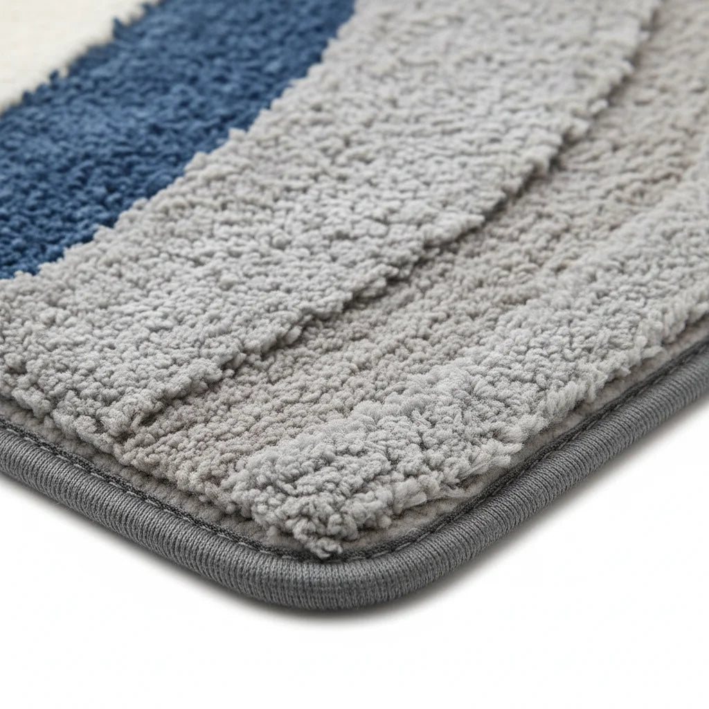 Tapis de Salle de Bain Original Gris et Blanc