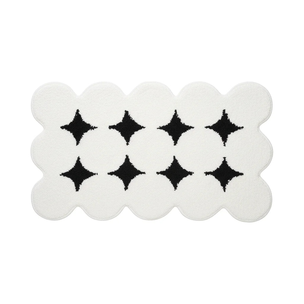 Tapis de Salle de Bain Original Noir et Blanc