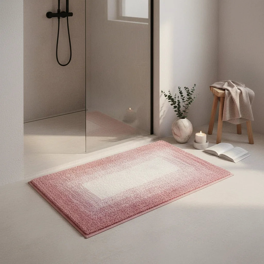 Tapis de Salle de Bain Rose 60x90cm