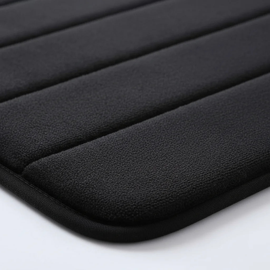Tapis de Salle de Bain Ultra Absorbant Noir Ébène