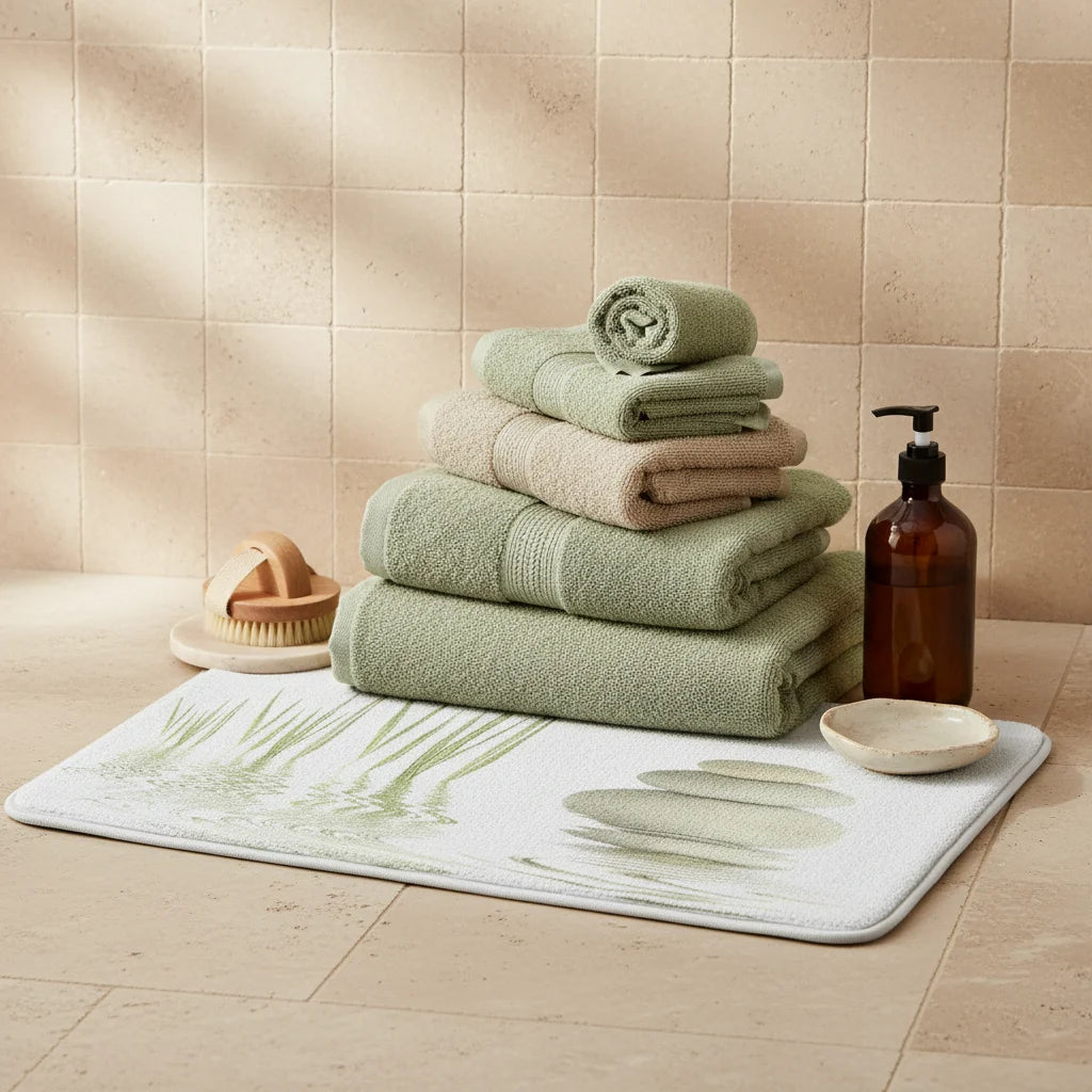 Tapis de Salle de Bain Zen Blanc Zen