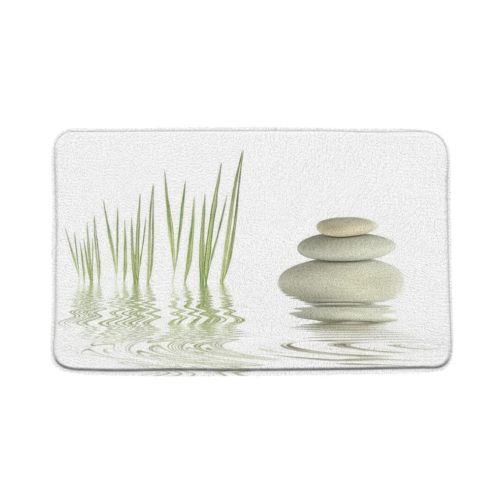 Tapis de Salle de Bain Zen Blanc Zen