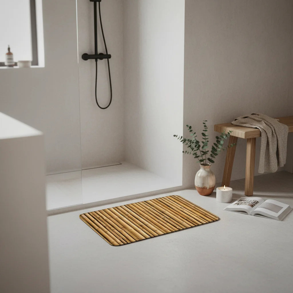 Tapis de Sortie de bain - Imitation Bambou Bambou Doré