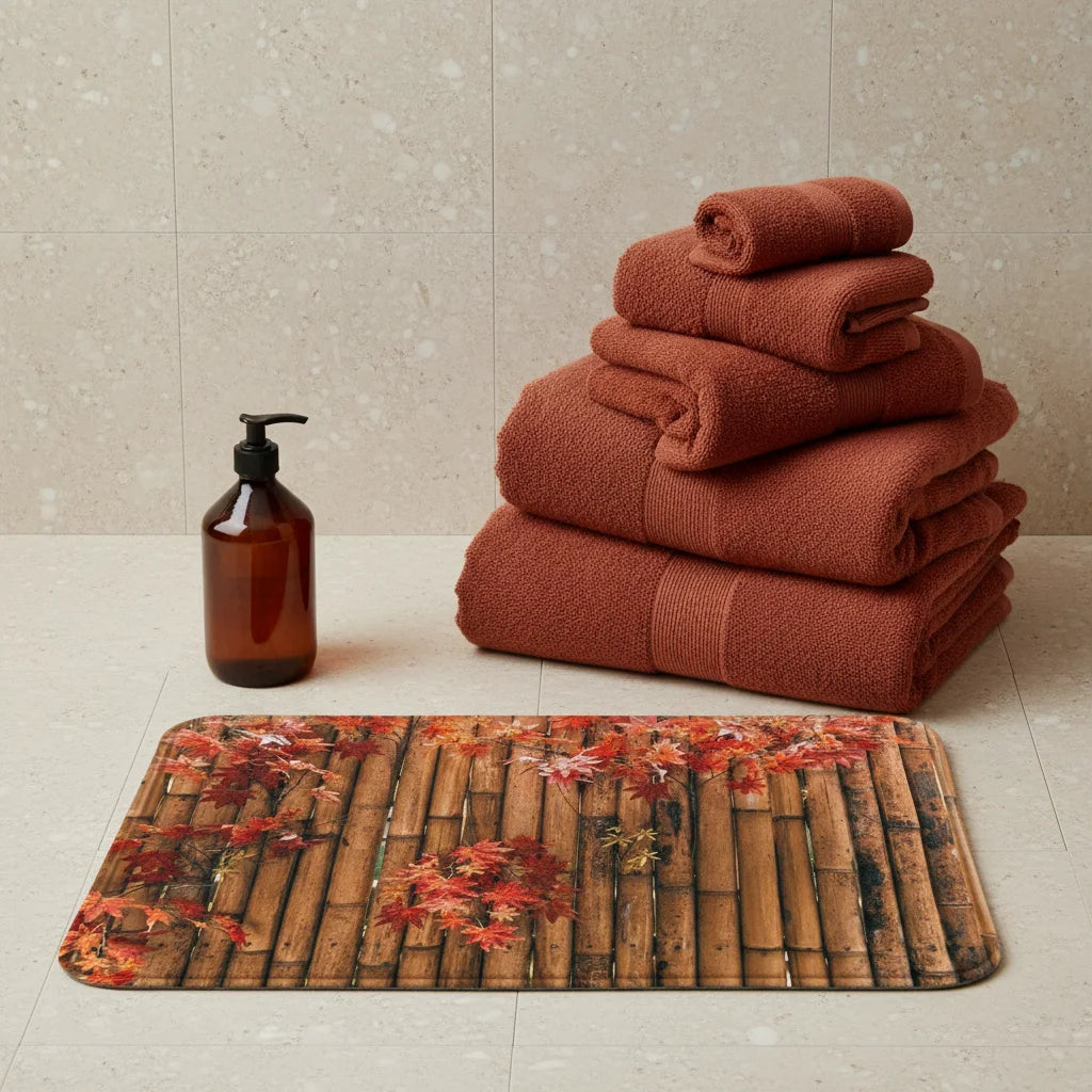 Tapis de Sortie de bain - Imitation Bambou Bambou Automne