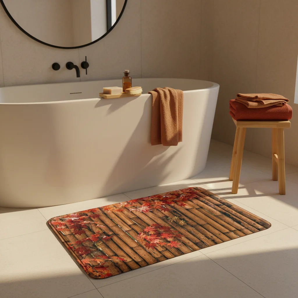 Tapis de Sortie de bain - Imitation Bambou Bambou Automne