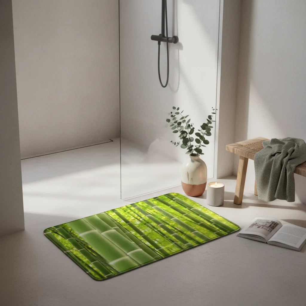 Tapis de Sortie de bain - Imitation Bambou Bambou Naturel