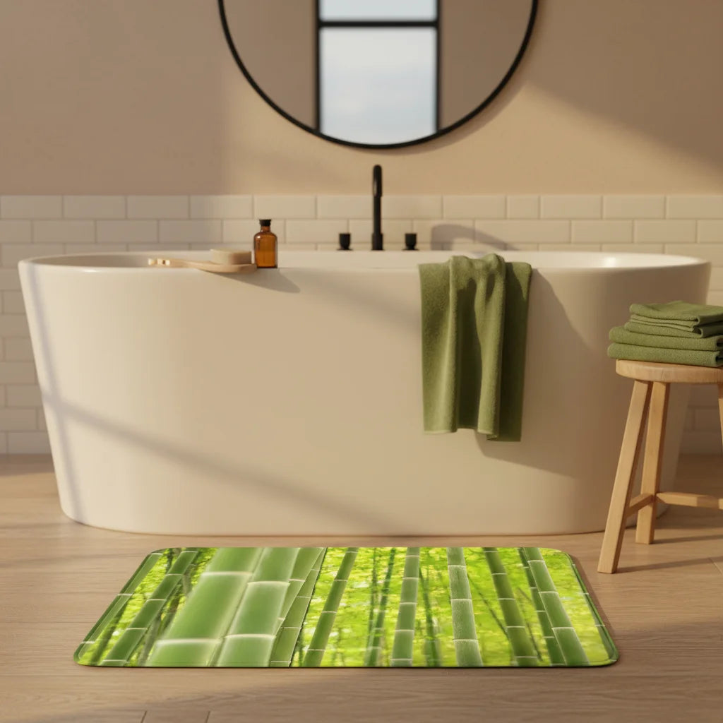 Tapis de Sortie de bain - Imitation Bambou Bambou Naturel