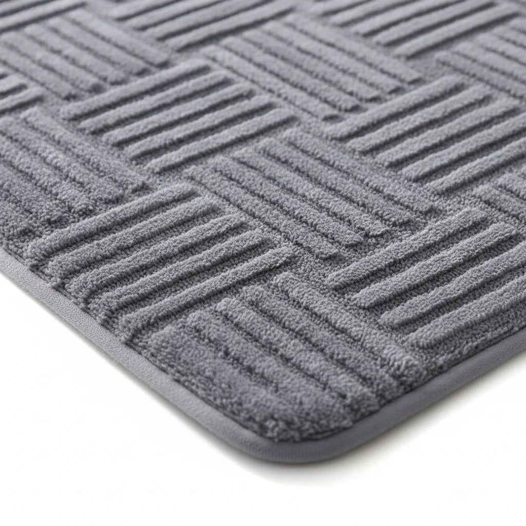 Tapis Design Salle de Bain Épais Gris