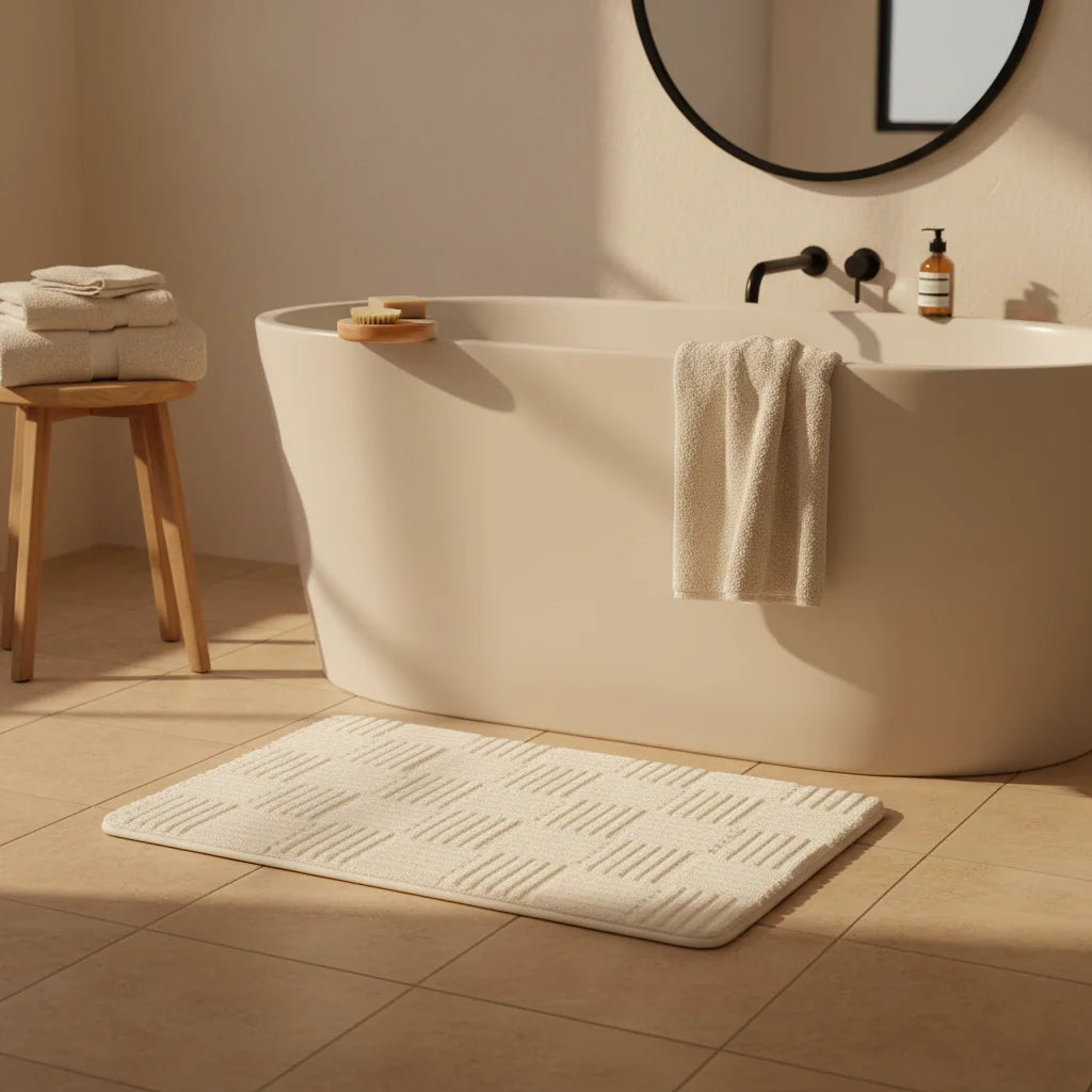 Tapis Design Salle de Bain Épais honeydew