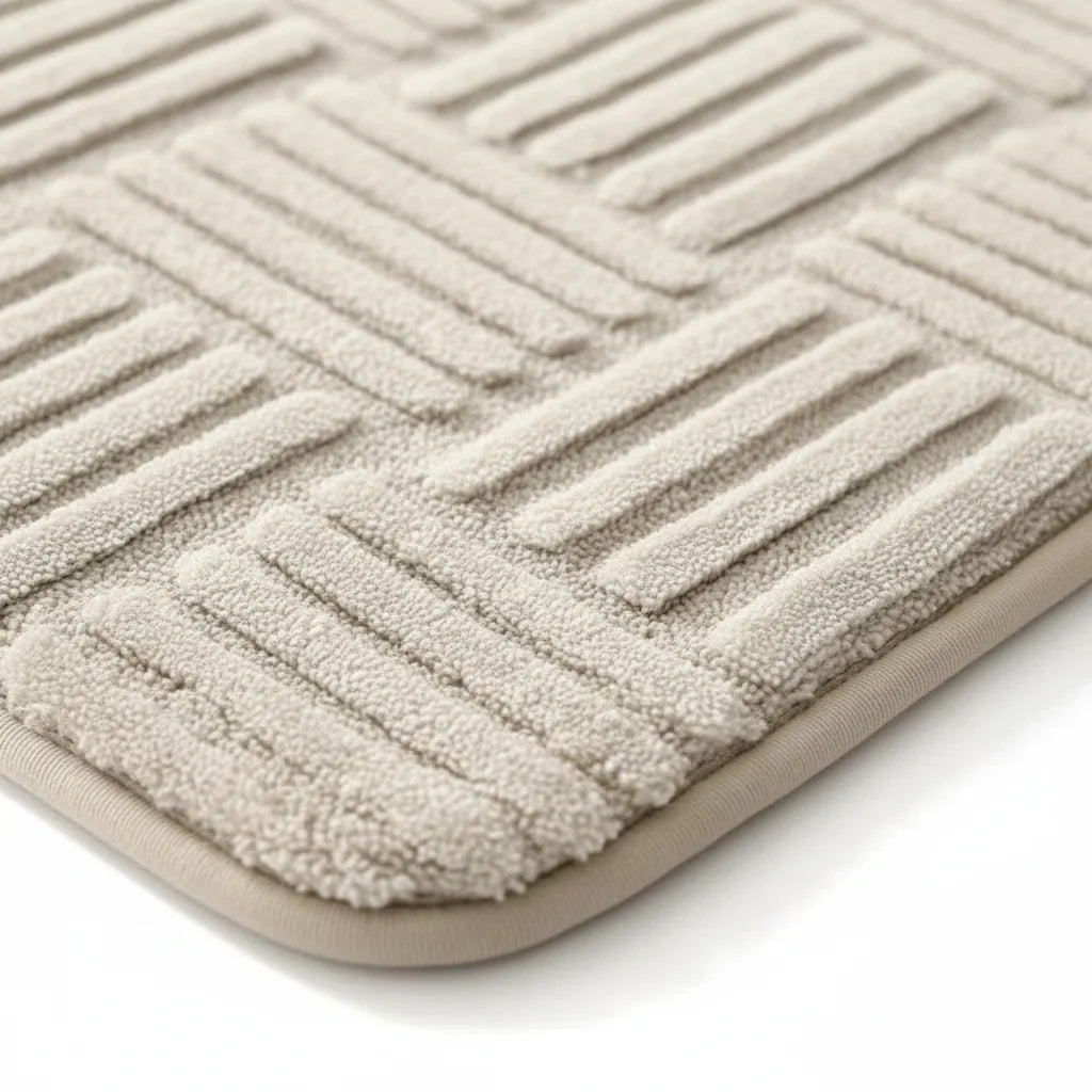 Tapis Design Salle de Bain Épais beige