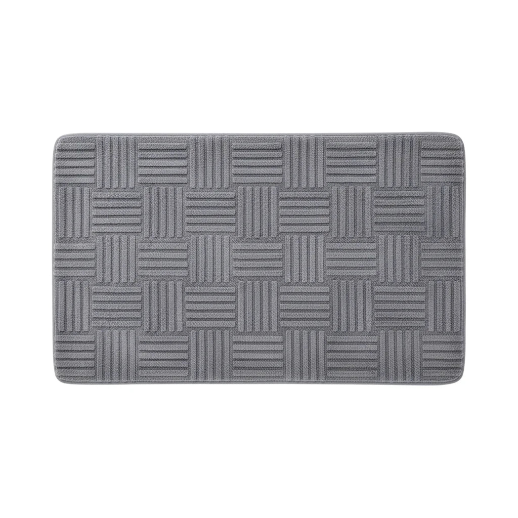 Tapis Design Salle de Bain Épais Gris