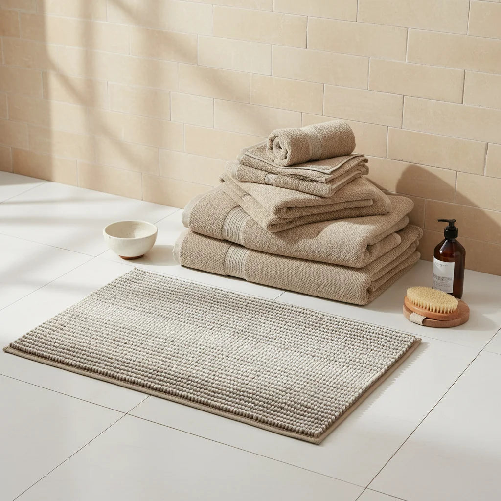 Tapis Douceur Chenille Beige Lin