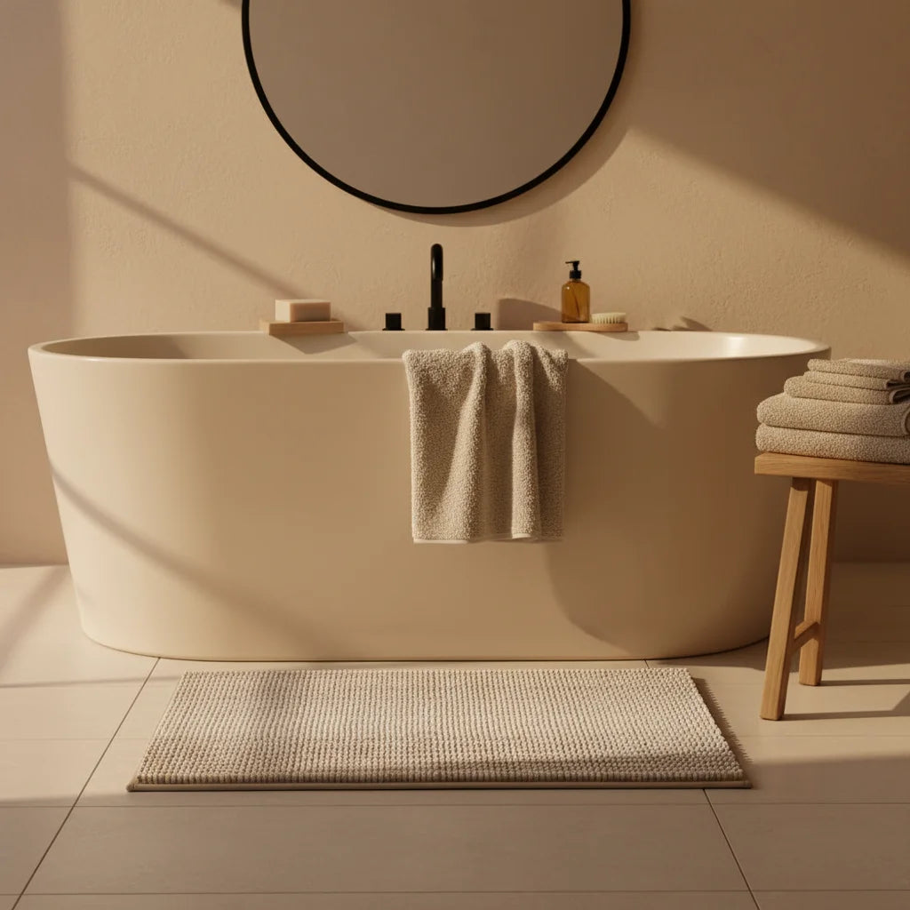 Tapis Douceur Chenille Beige Lin