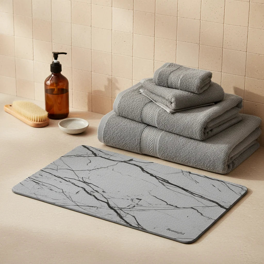 Tapis en Diatomite Marbre Gris 30x40cm