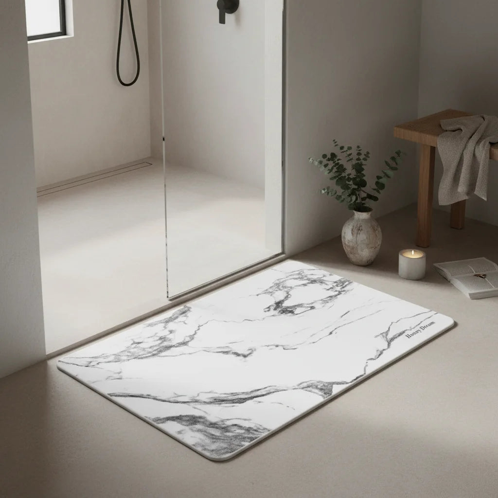 Tapis en Diatomite Marbre Blanc 30x40cm