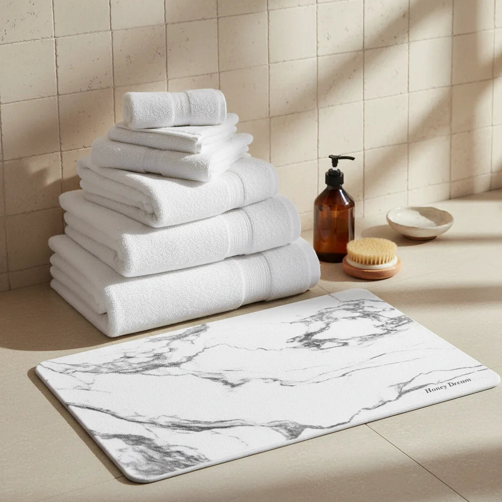 Tapis en Diatomite Marbre Blanc 30x40cm