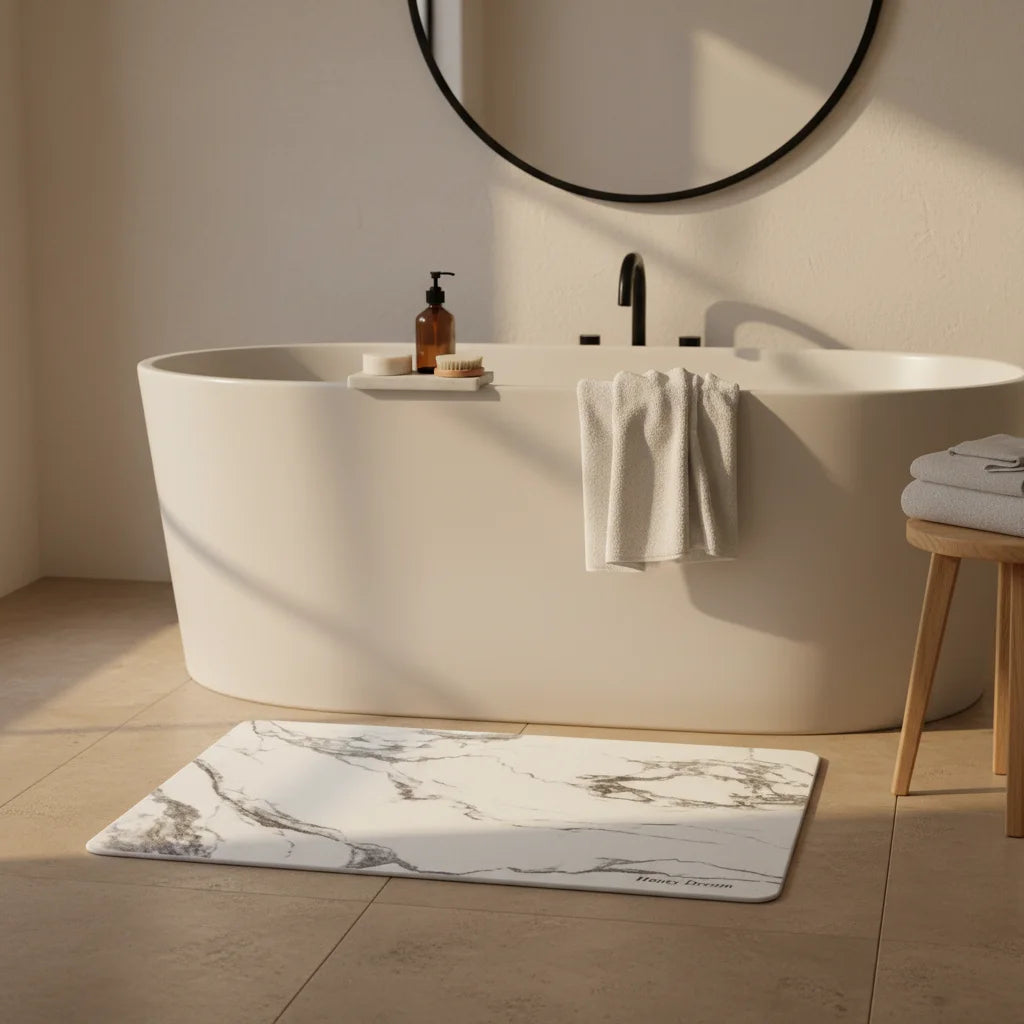 Tapis en Diatomite Marbre Blanc 30x40cm