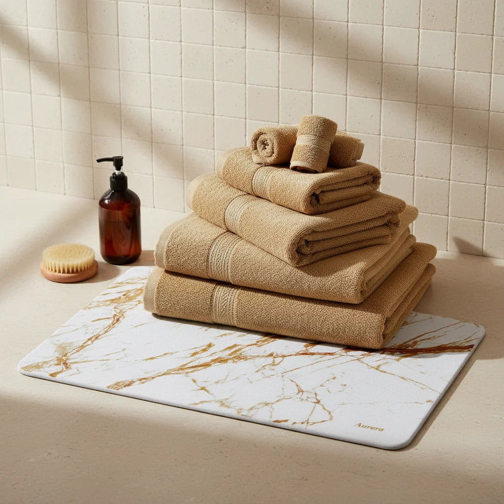 Tapis en Diatomite Marbre Doré 30x40cm