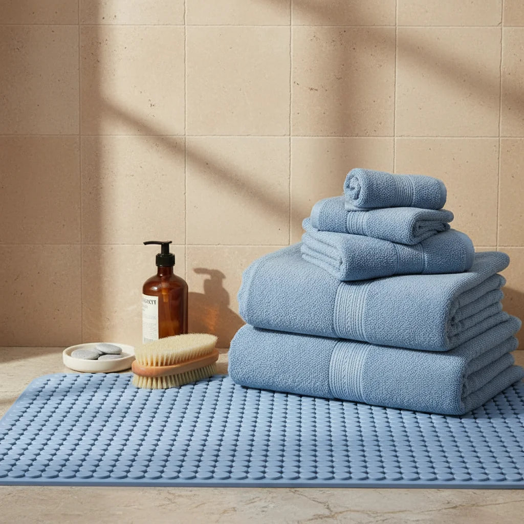 Tapis Fond de Douche Bleu Glacier