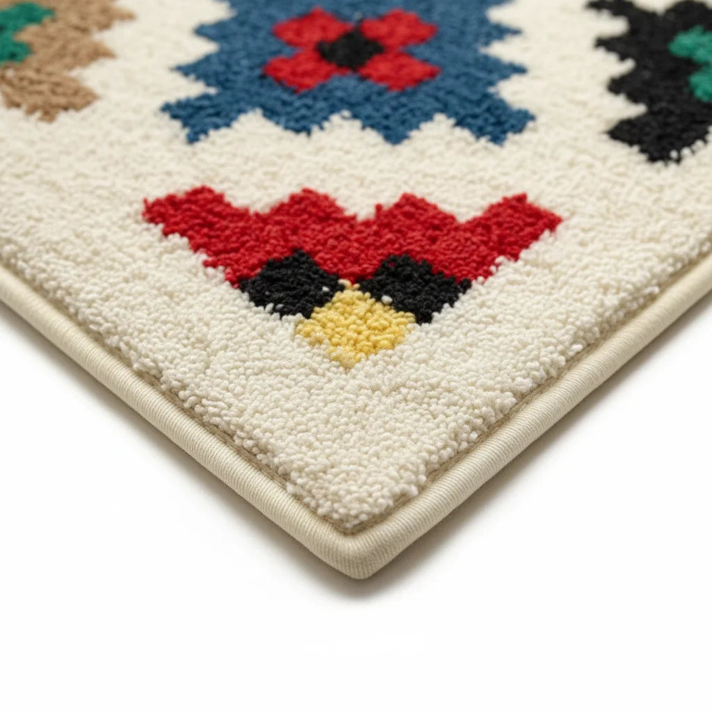 Tapis Géométrique de Salle de Bain