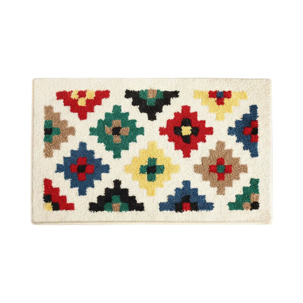 Tapis Géométrique de Salle de Bain