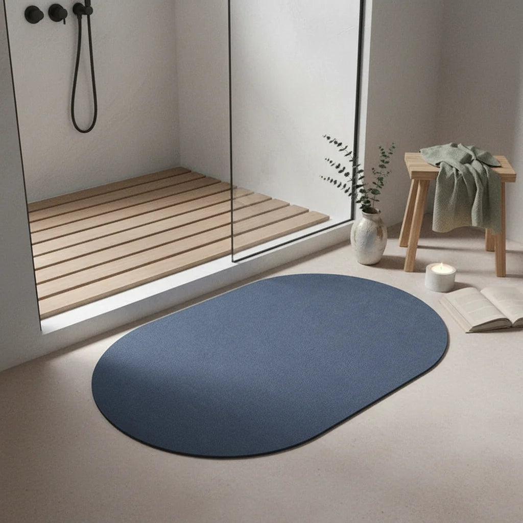 Tapis Japonais Diatomée Bleu Acier