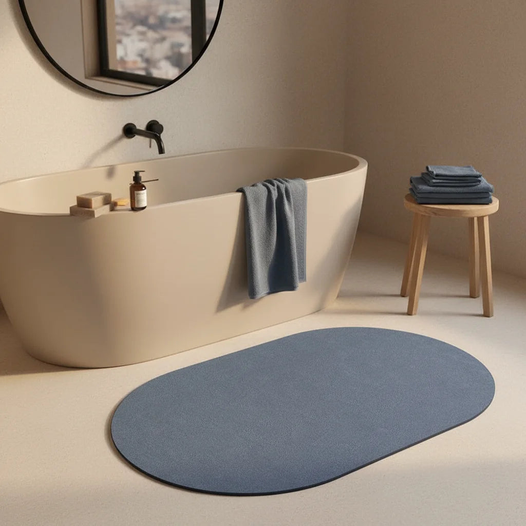 Tapis Japonais Diatomée Bleu Acier