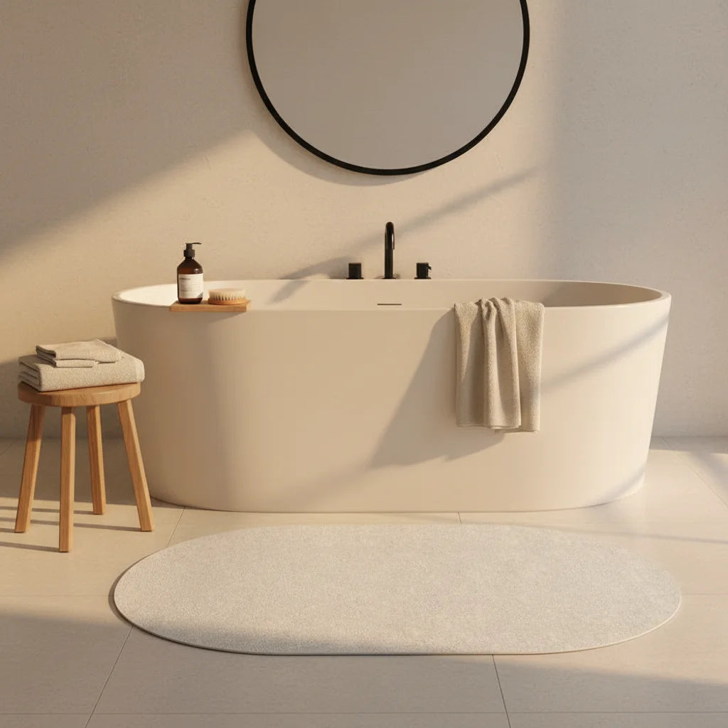 Tapis Japonais Diatomée Blanc Grisé