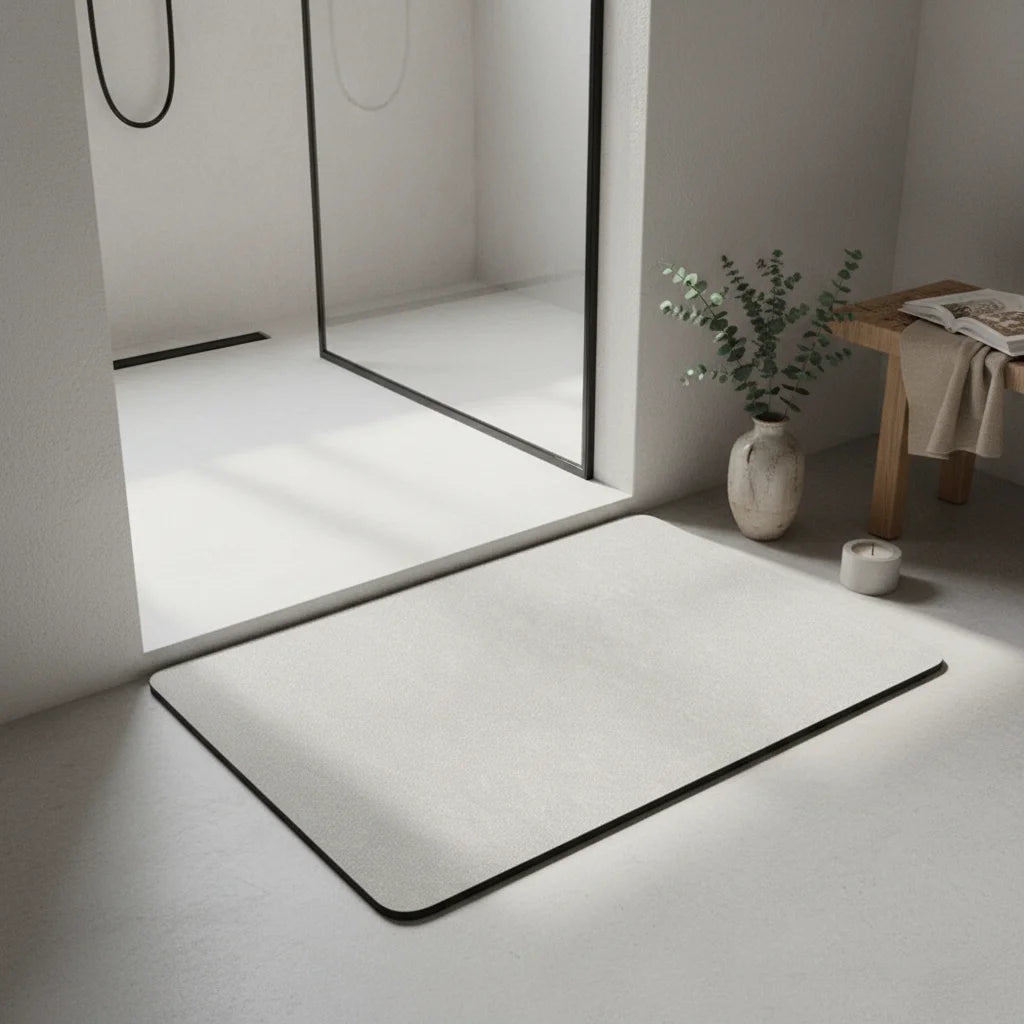 Tapis Magique Absorbant Salle de Bain Gris Argenté