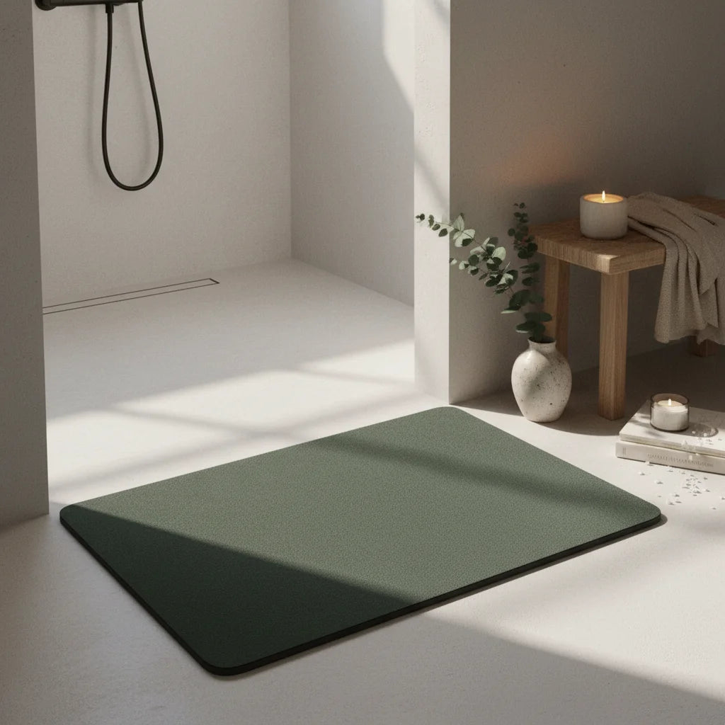 Tapis Magique Absorbant Salle de Bain Vert Sapin