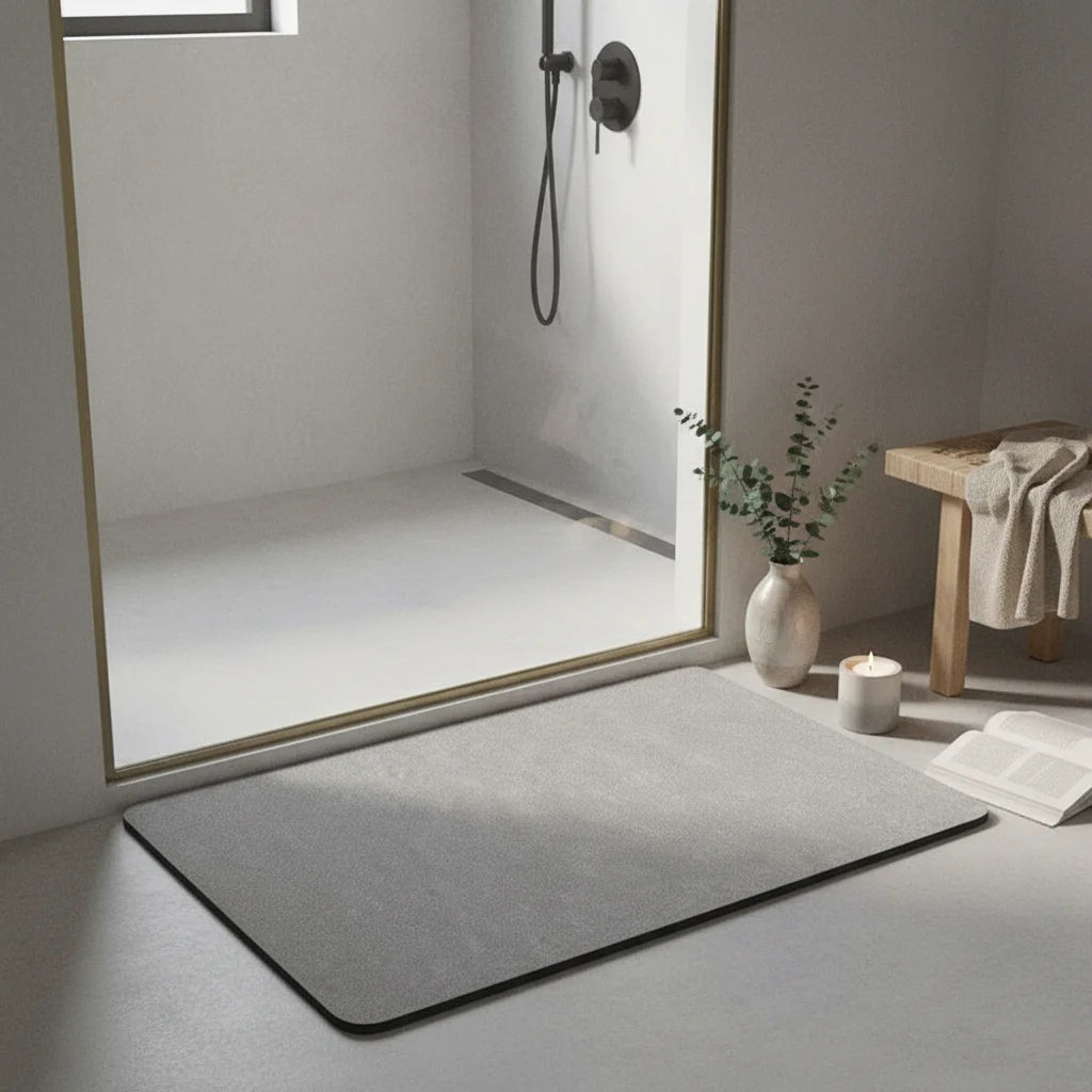 Tapis Magique Absorbant Salle de Bain Gris Perle