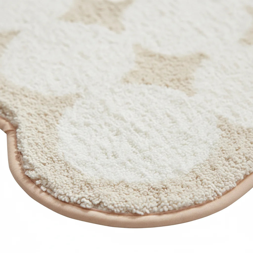 Tapis Nordique de Salle de Bain Tons Naturels