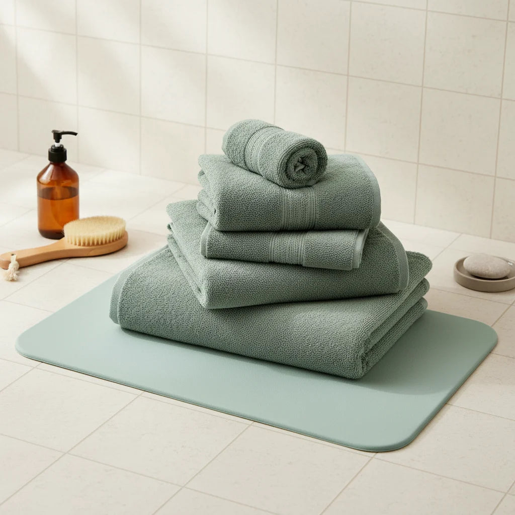 Tapis Pierre Salle de Bain Vert Menthe