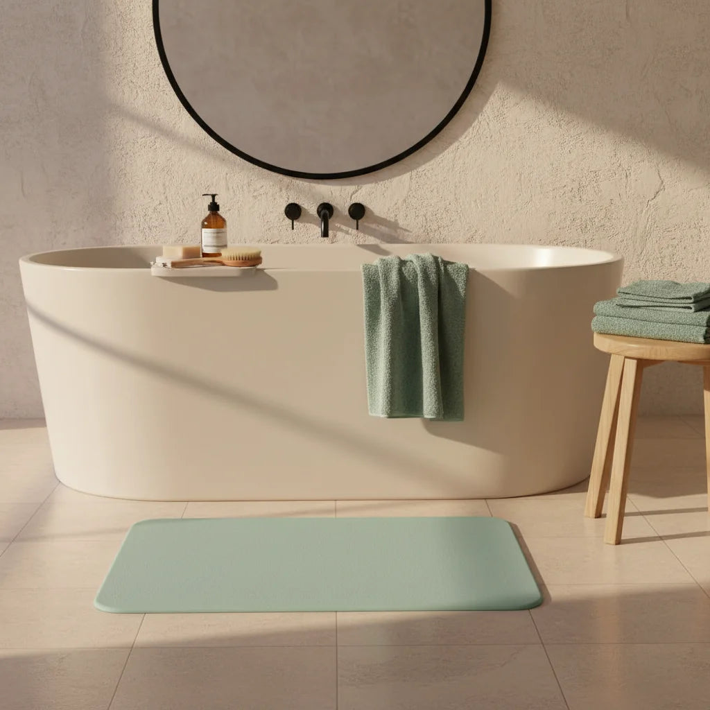 Tapis Pierre Salle de Bain Vert Menthe