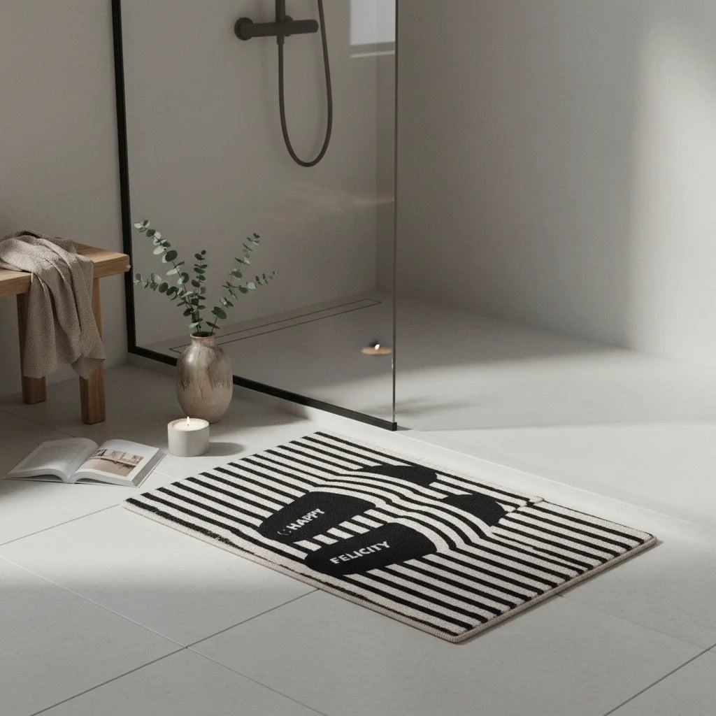 Tapis Salle de Bain à Rayure