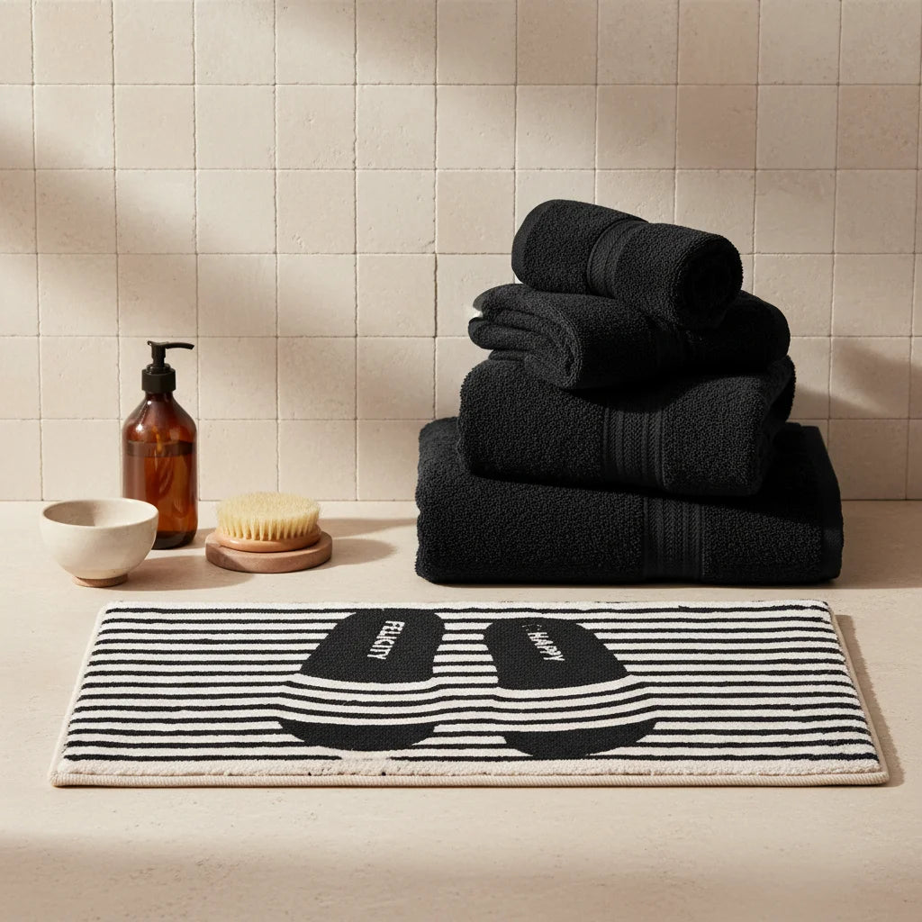 Tapis Salle de Bain à Rayure