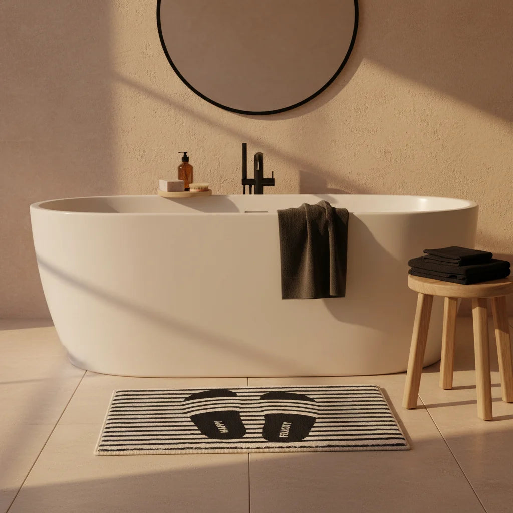 Tapis Salle de Bain à Rayure