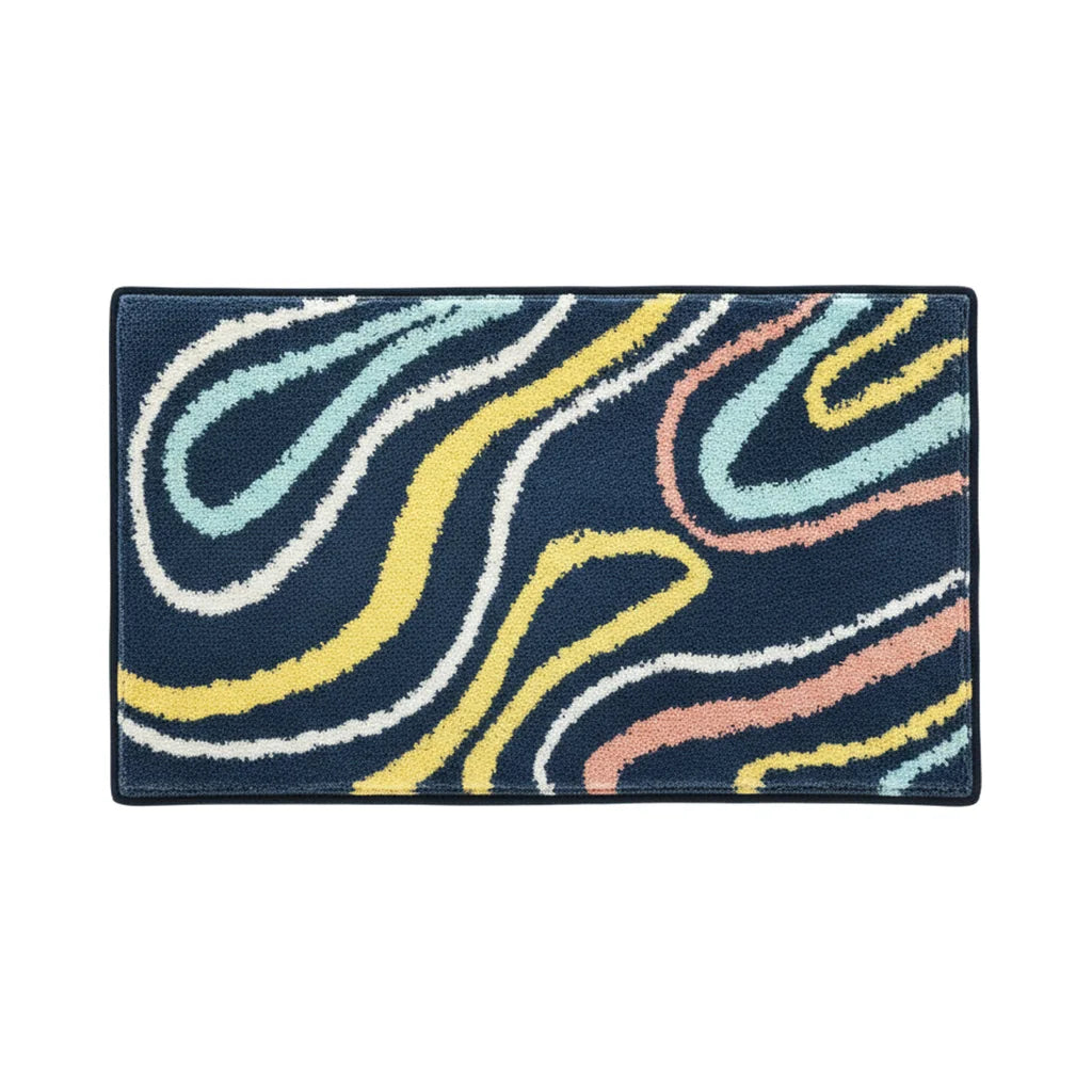 Tapis Salle de Bain Antidérapant Original Ondes Marines