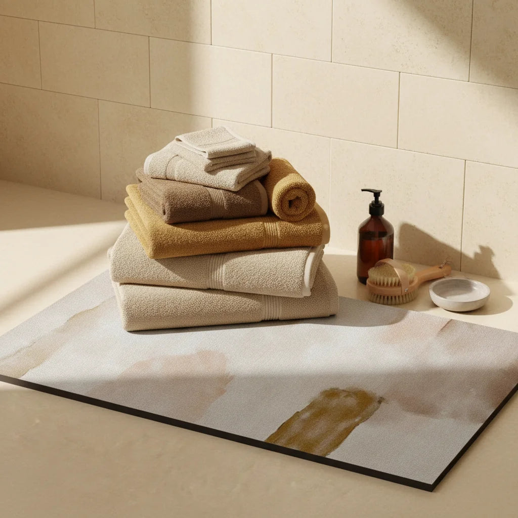 Tapis Salle de Bain Beige 60x120cm